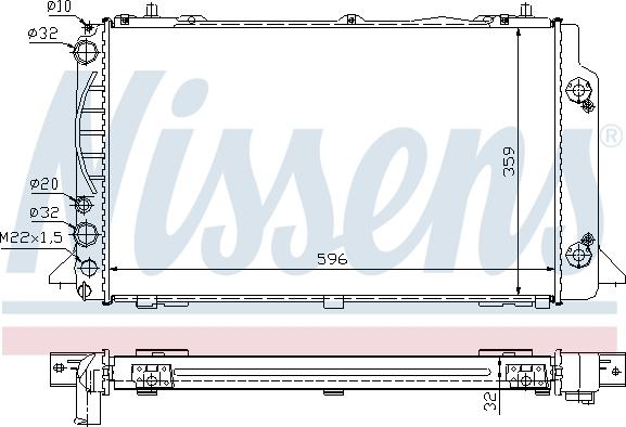 Nissens 60448A - Радіатор, охолодження двигуна autocars.com.ua