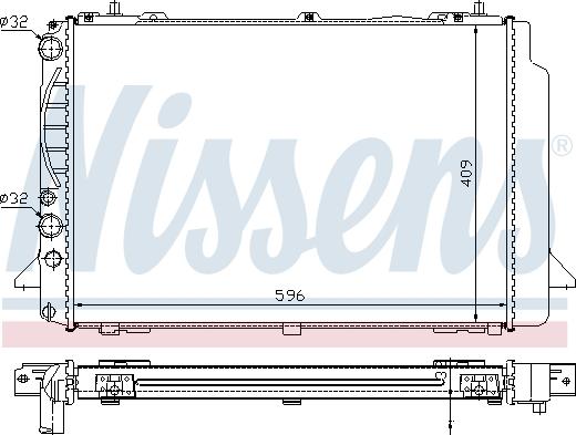 Nissens 60466A - Радіатор, охолодження двигуна autocars.com.ua