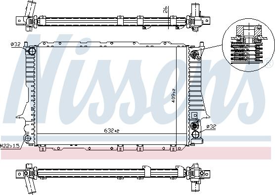 Nissens 60476 - Радіатор, охолодження двигуна autocars.com.ua