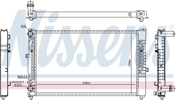 Nissens 60491 - Радиатор, охлаждение двигателя avtokuzovplus.com.ua