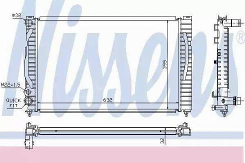 Nissens 60491A - Радиатор, охлаждение двигателя avtokuzovplus.com.ua