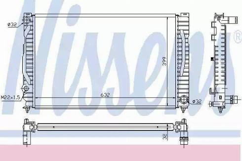 Nissens 60496A - Радіатор, охолодження двигуна autocars.com.ua