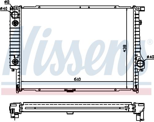 Nissens 60597A - Радіатор, охолодження двигуна autocars.com.ua