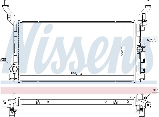 Nissens 606058 - Радіатор, охолодження двигуна autocars.com.ua