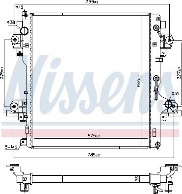 Nissens 606071 - Радіатор, охолодження двигуна autocars.com.ua