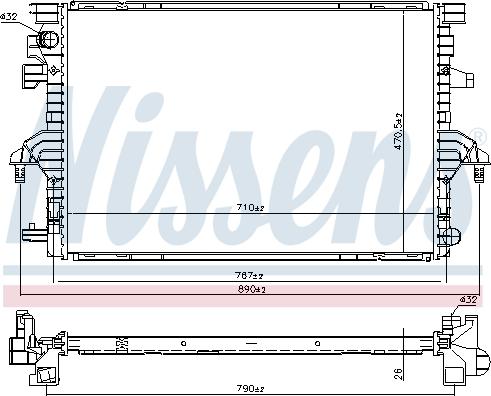 Nissens 606088 - Радиатор, охлаждение двигателя avtokuzovplus.com.ua