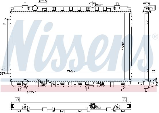 Nissens 606105 - Радіатор, охолодження двигуна autocars.com.ua