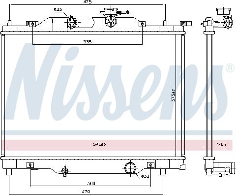 Nissens 606110 - Радіатор, охолодження двигуна autocars.com.ua