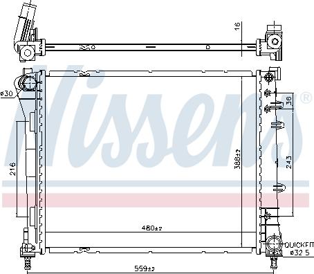 Nissens 606159 - Радіатор, охолодження двигуна autocars.com.ua