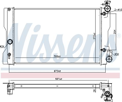 Nissens 606164 - Радіатор, охолодження двигуна autocars.com.ua