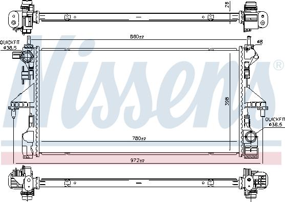 NISSENS 606170 - Радіатор, охолодження двигуна autocars.com.ua