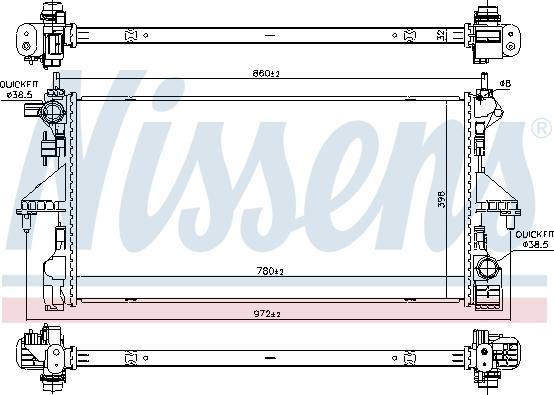 NISSENS 606171 - Радіатор, охолодження двигуна autocars.com.ua