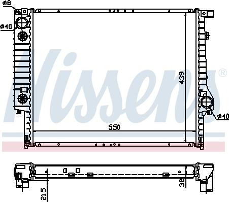 Nissens 60618A - Радиатор, охлаждение двигателя avtokuzovplus.com.ua