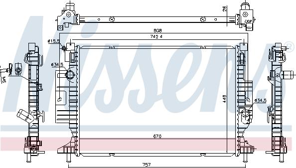 Nissens 606215 - Радиатор, охлаждение двигателя avtokuzovplus.com.ua