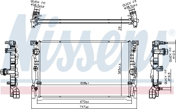 Nissens 606230 - Радиатор, охлаждение двигателя avtokuzovplus.com.ua