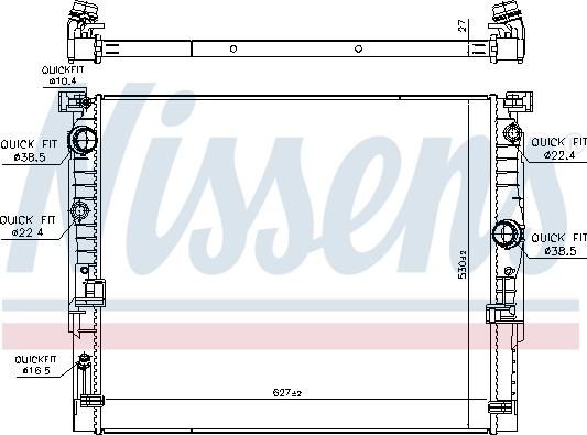 Nissens 606236 - Радіатор, охолодження двигуна autocars.com.ua