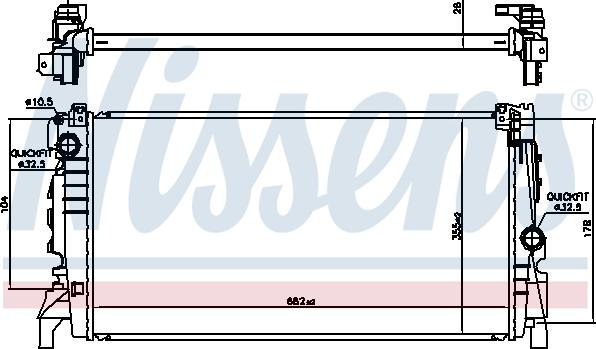NISSENS 606247 - Радіатор, охолодження двигуна autocars.com.ua