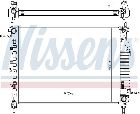 Nissens 606255 - Радіатор, охолодження двигуна autocars.com.ua