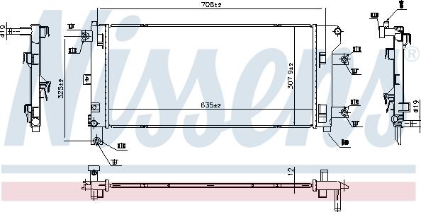 NISSENS 606264 - Радіатор, охолодження двигуна autocars.com.ua