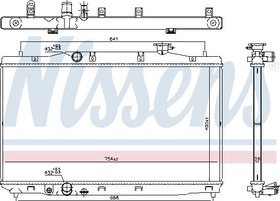 Nissens 606294 - Радіатор, охолодження двигуна autocars.com.ua