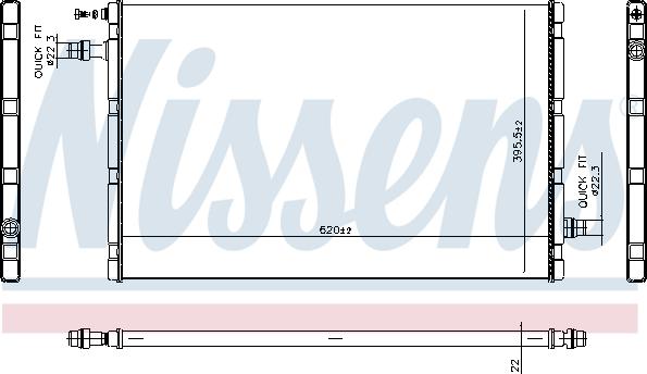 NISSENS 606327 - Радіатор, охолодження двигуна autocars.com.ua