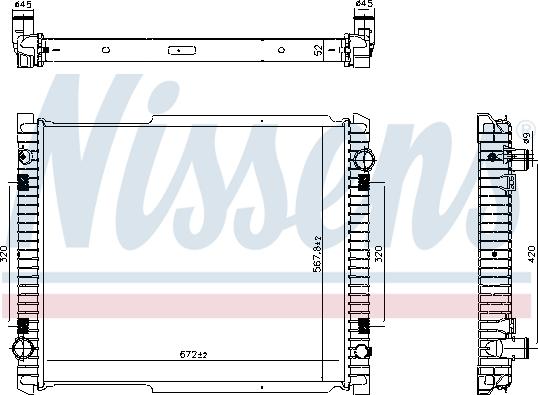 NISSENS 606370 - Радіатор, охолодження двигуна autocars.com.ua