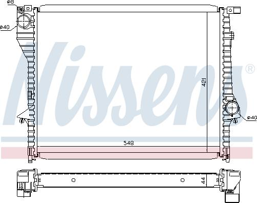 Nissens 60638 - Радіатор, охолодження двигуна autocars.com.ua