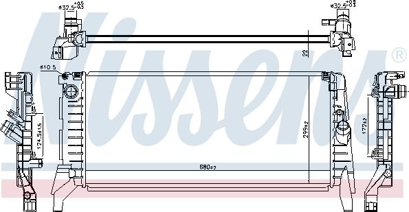 Nissens 606391 - Радіатор, охолодження двигуна autocars.com.ua