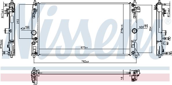 Nissens 606394 - Радіатор, охолодження двигуна autocars.com.ua