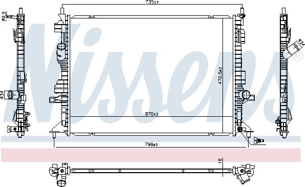 Nissens 606404 - Радиатор, охлаждение двигателя avtokuzovplus.com.ua