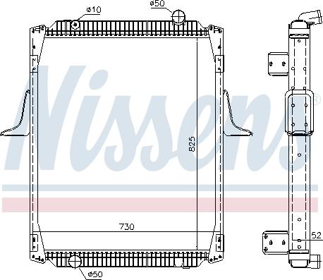 Nissens 606437 - Радіатор, охолодження двигуна autocars.com.ua