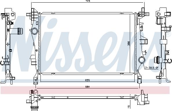 Nissens 606447 - Радiатор autocars.com.ua