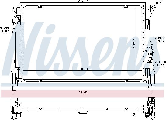 Nissens 606453 - Радиатор, охлаждение двигателя avtokuzovplus.com.ua