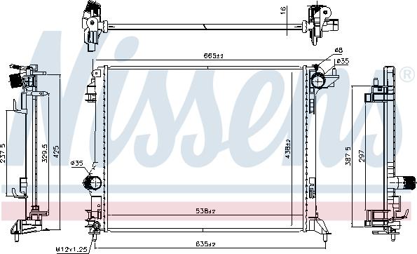NISSENS 606472 - Радіатор, охолодження двигуна autocars.com.ua