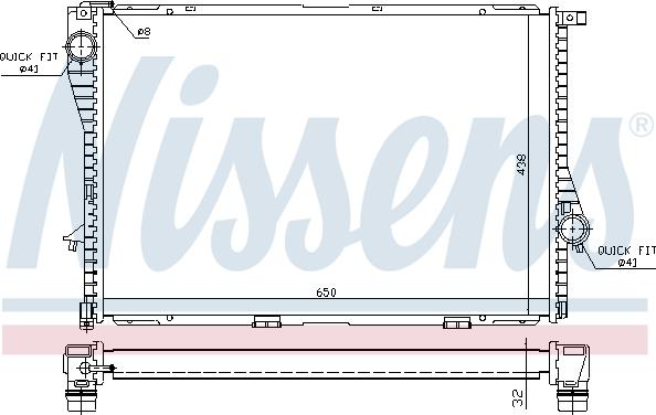 Nissens 60648A - Радиатор, охлаждение двигателя avtokuzovplus.com.ua