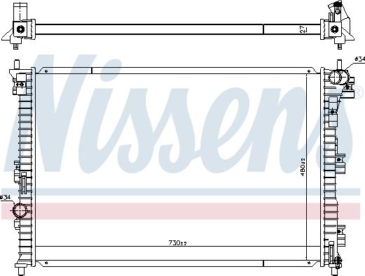 Nissens 606508 - Радіатор, охолодження двигуна autocars.com.ua