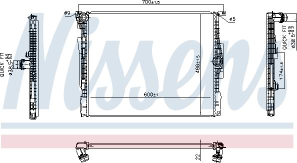 Nissens 606513 - Радиатор, охлаждение двигателя avtokuzovplus.com.ua