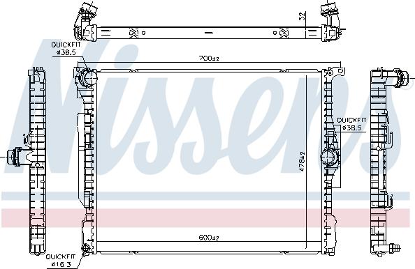 Nissens 606514 - Радиатор, охлаждение двигателя avtokuzovplus.com.ua