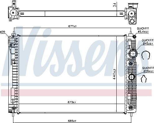 Nissens 606515 - Радіатор, охолодження двигуна autocars.com.ua