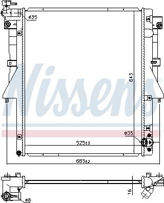 Nissens 606549 - Радіатор, охолодження двигуна autocars.com.ua