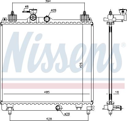 Nissens 606550 - Радіатор, охолодження двигуна autocars.com.ua