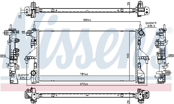 Nissens 606554 - Радиатор, охлаждение двигателя avtokuzovplus.com.ua