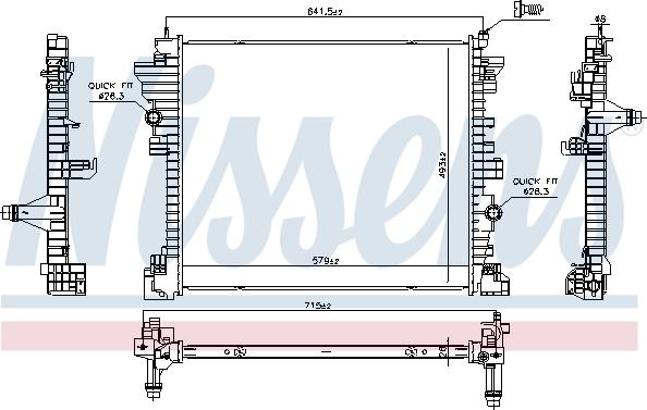 Nissens 606568 - Радиатор, охлаждение двигателя avtokuzovplus.com.ua