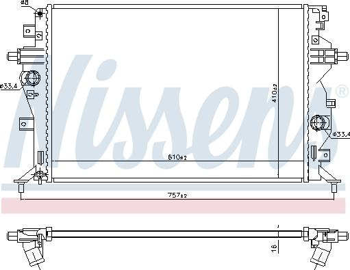 Nissens 606607 - Радиатор, охлаждение двигателя avtokuzovplus.com.ua