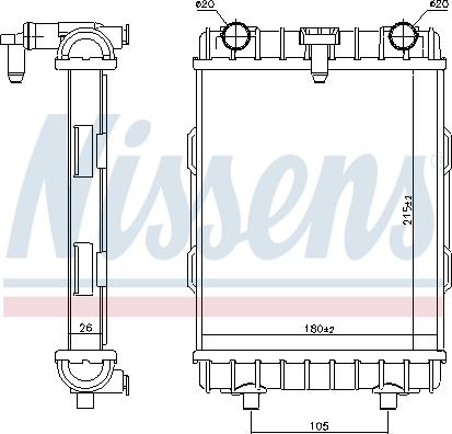 NISSENS 606645 - Радіатор, охолодження двигуна autocars.com.ua