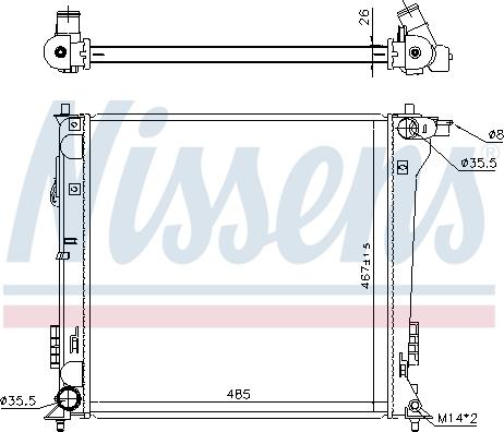 Nissens 606671 - Радіатор, охолодження двигуна autocars.com.ua