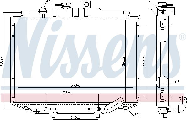 Nissens 606672 - Радіатор, охолодження двигуна autocars.com.ua