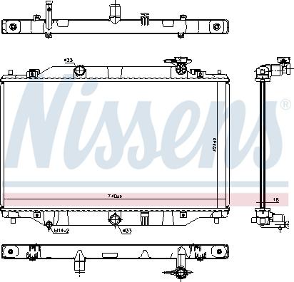 Nissens 606698 - Радіатор, охолодження двигуна autocars.com.ua