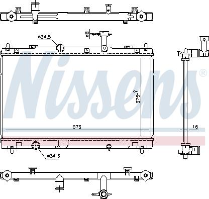 Nissens 606736 - Радиатор, охлаждение двигателя avtokuzovplus.com.ua