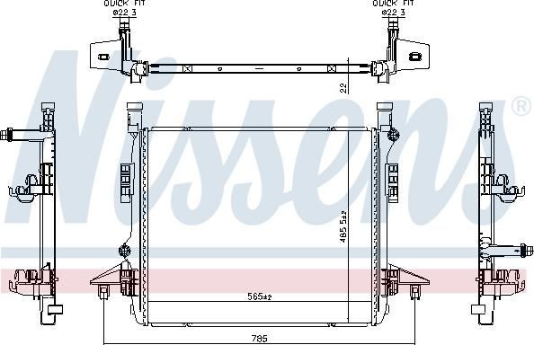 NISSENS 606780 - Радіатор, охолодження двигуна autocars.com.ua